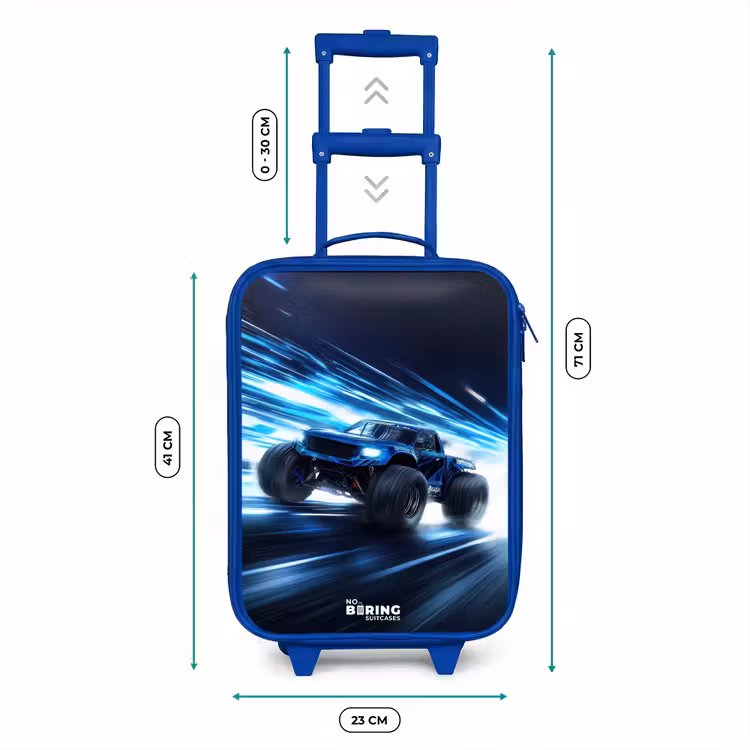 Monstertruck raast door lichtsnelheid Kinderkoffer - Blauw klein -productfoto_formaten