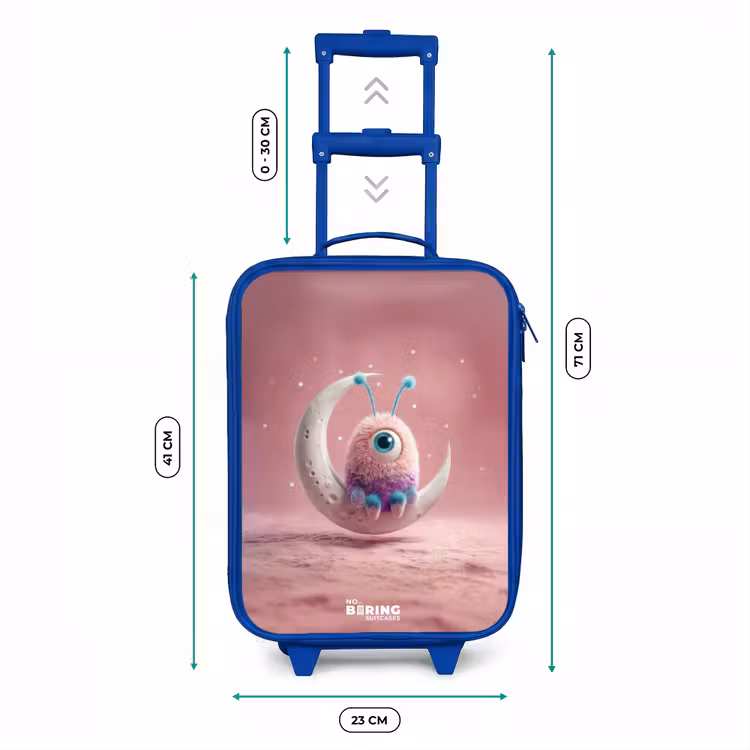 Maanwip met Pluizig Wezentje Kinderkoffer - Blauw klein -productfoto_formaten