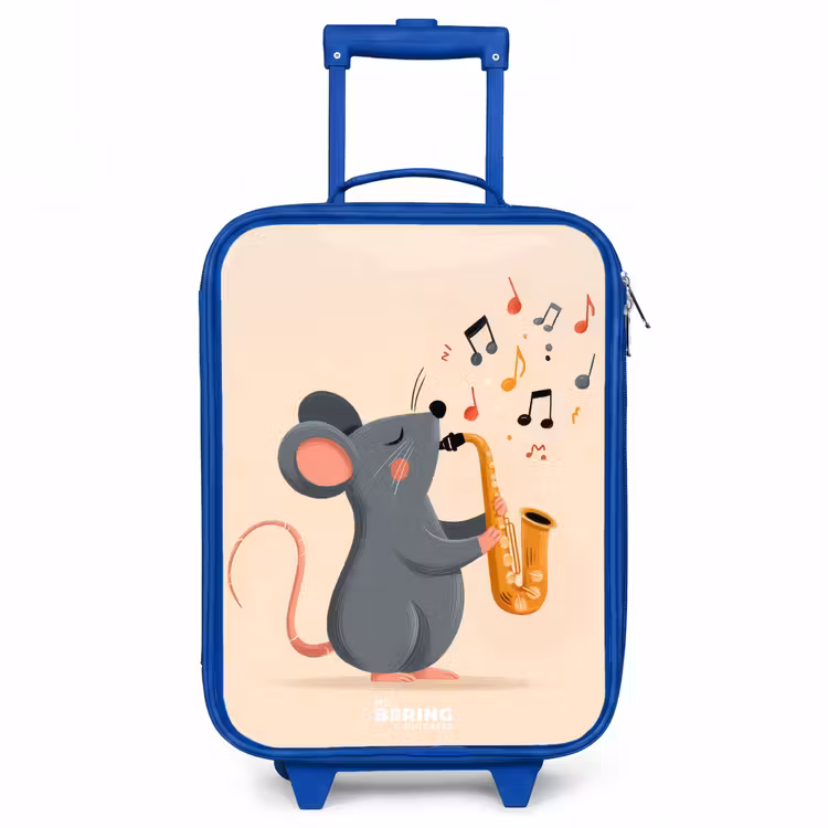 Muis - Saxofoon - Muziek Kinderkoffer - Blauw klein -3d
