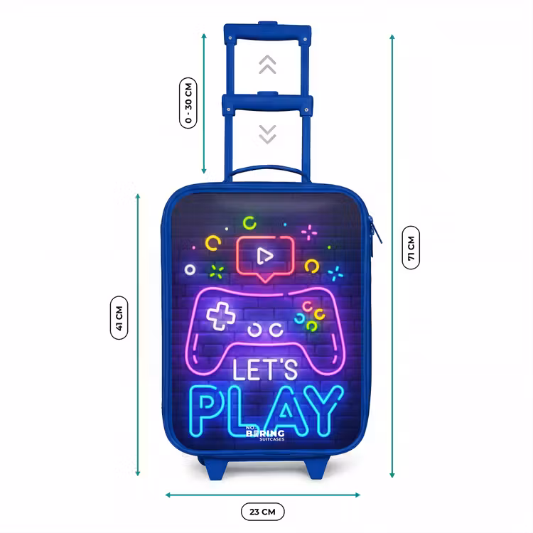 Neoncontroller tegen een bakstenen muur Kinderkoffer - Blauw klein -productfoto_formaten