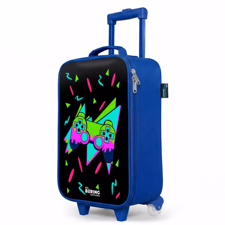 Neon controller op zwart Kinderkoffer - Blauw klein -productfoto_schuin