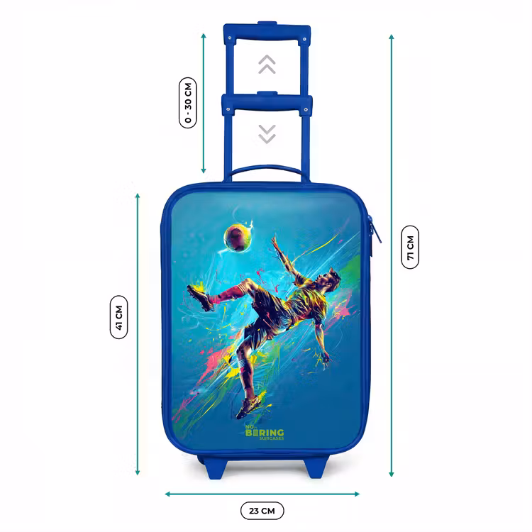 Neon - Voetbal - Schop - Kleurrijk Kinderkoffer - Blauw klein -productfoto_formaten