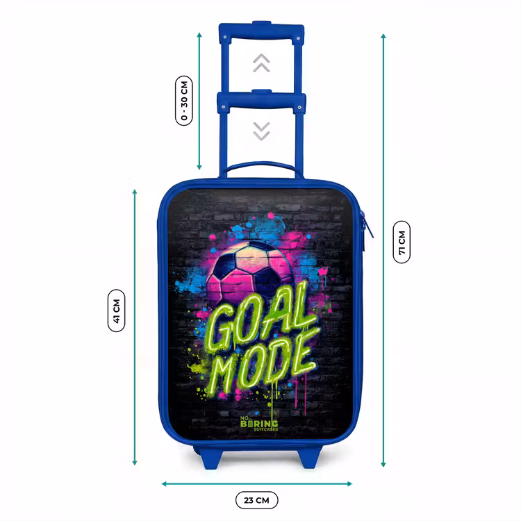 Neon - Graffiti - Voetbal - Kleurrijk Kinderkoffer - Blauw klein -productfoto_formaten