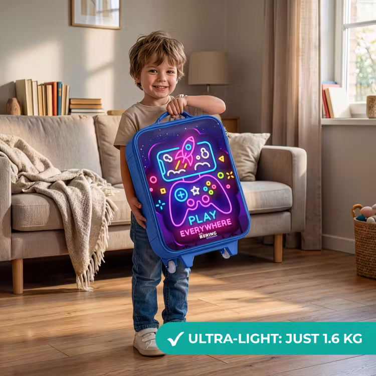 Neonbord met controller Kinderkoffer - Blauw klein -sfeer2_EN