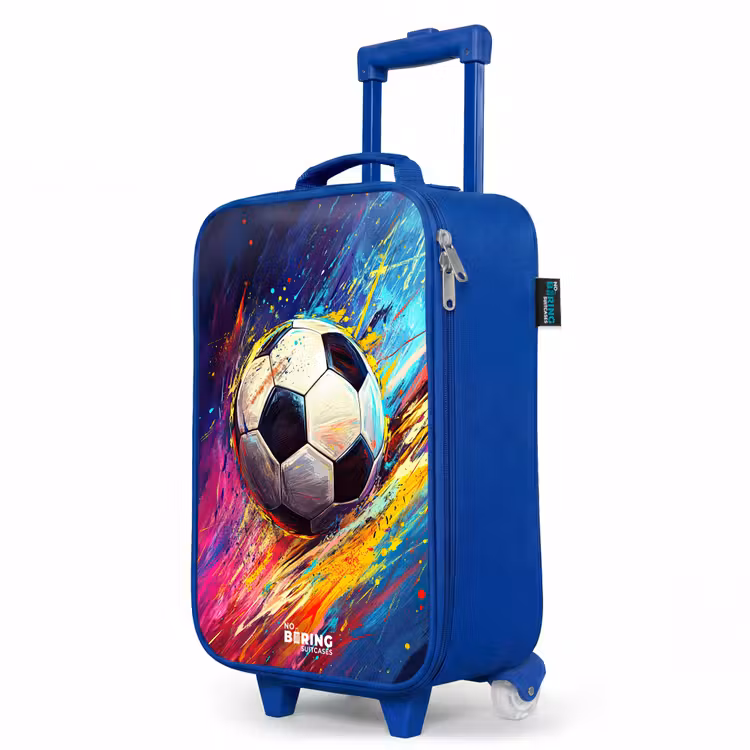 Neon - Voetbal - Kleurrijk Kinderkoffer - Blauw klein -productfoto_schuin