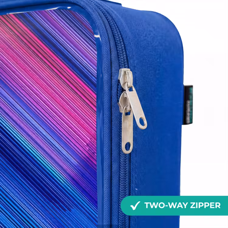 Neon - Strepen - Abstract - Blauw - Roze Kinderkoffer - Blauw klein -rits_EN