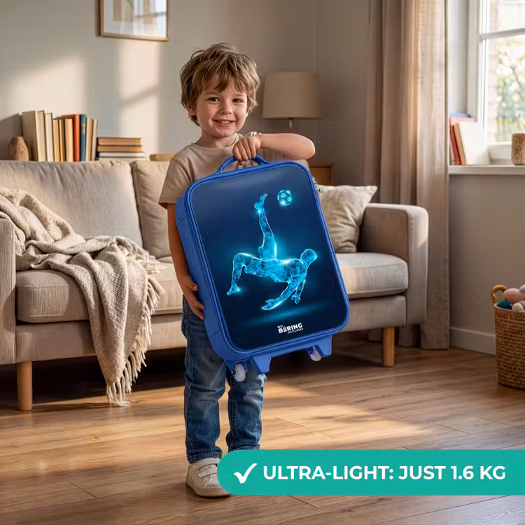 Omhaal in blauw neonvoetbal Kinderkoffer - Blauw klein -sfeer2_EN