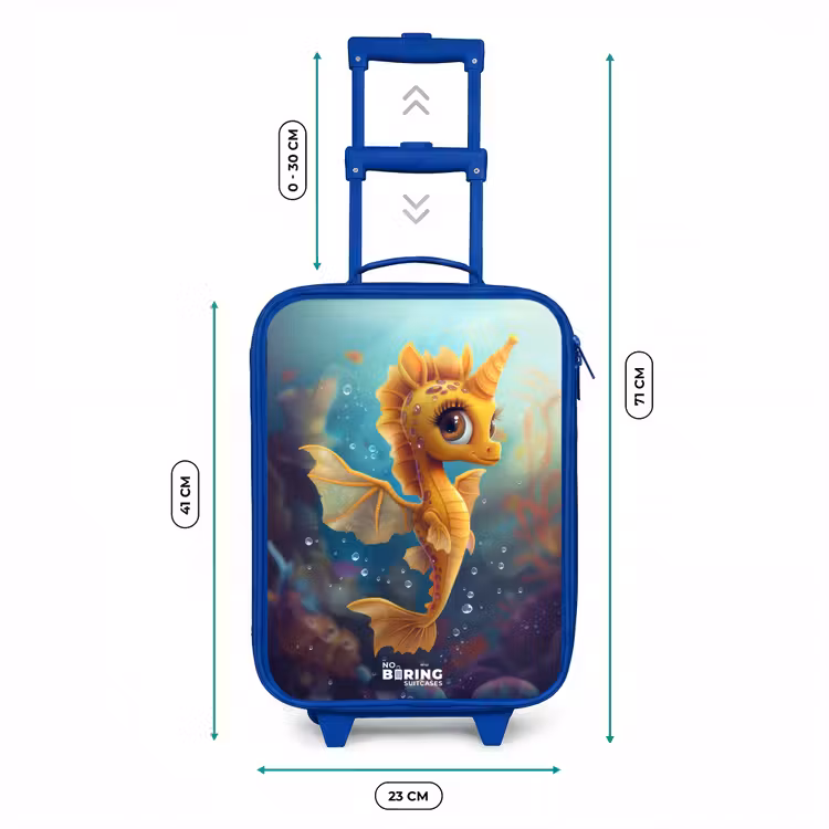 Oranje zeepaardje in het water Kinderkoffer - Blauw klein -productfoto_formaten