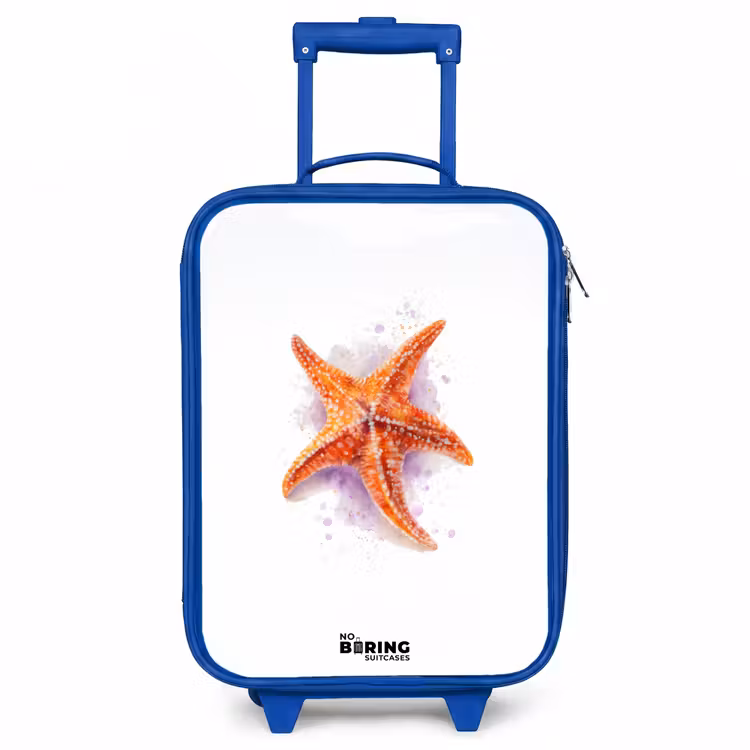 Oranje Zeester Illustratie Kinderkoffer - Blauw klein -3d