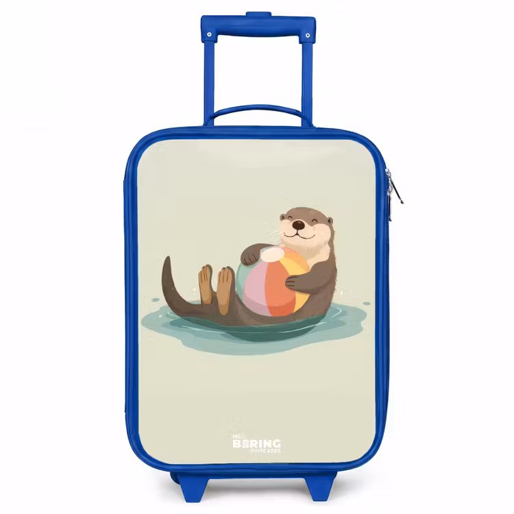 Otter - Strandbal - Water Kinderkoffer - Blauw klein -3d