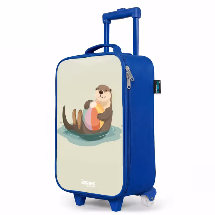 Otter - Strandbal - Water Kinderkoffer - Blauw klein -productfoto_schuin