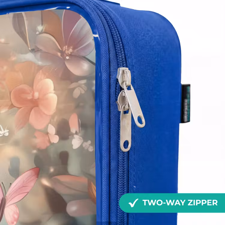 Uil met vlinders in mystiek bos Kinderkoffer - Blauw klein -rits_EN