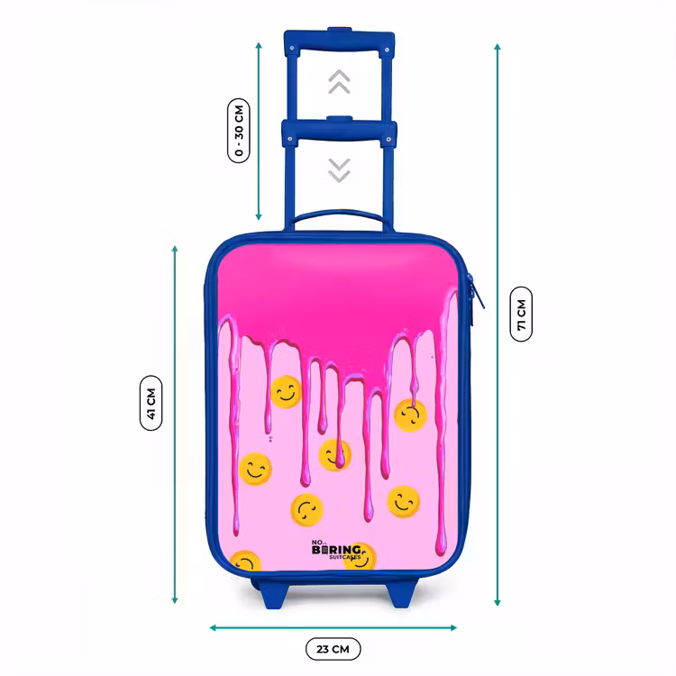 Verf - Smiley - Roze Kinderkoffer - Blauw klein -productfoto_formaten