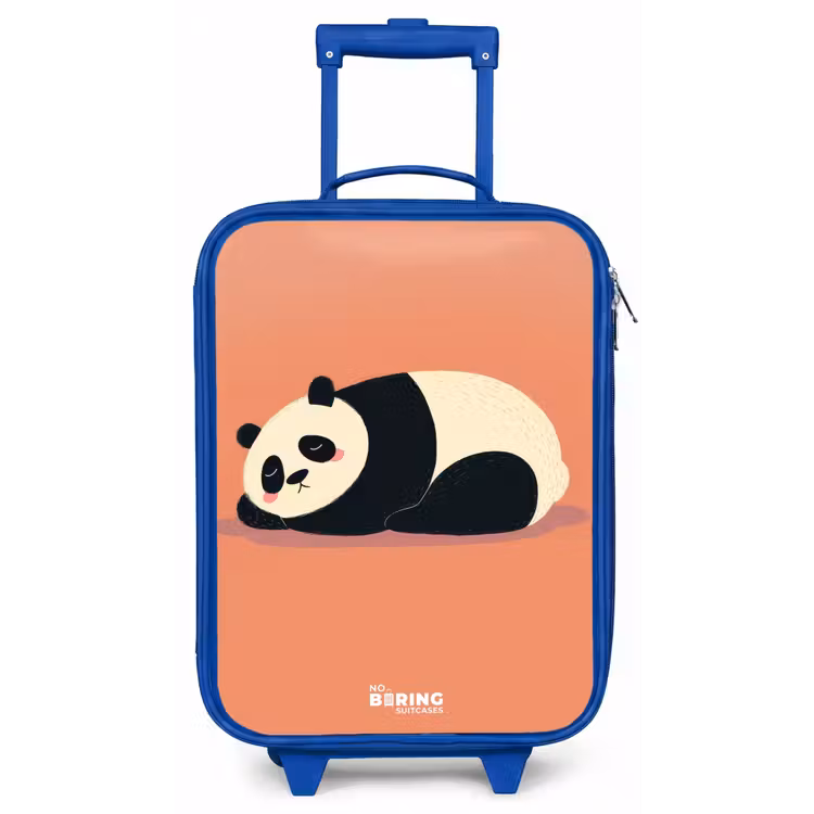 Panda - Slapen - Oranje Kinderkoffer - Blauw klein -zz3dotto