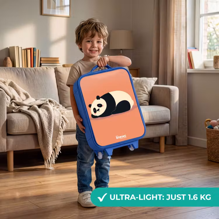 Panda - Slapen - Oranje Kinderkoffer - Blauw klein -sfeer2_EN