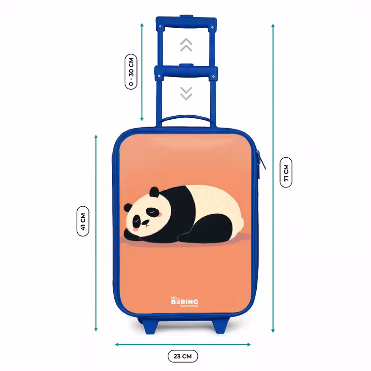 Panda - Slapen - Oranje Kinderkoffer - Blauw klein -productfoto_formaten