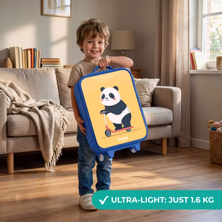 Panda - Step - Geel Kinderkoffer - Blauw klein -sfeer2_EN