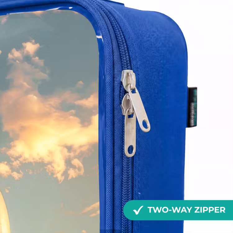 Pastel skyliner Kinderkoffer - Blauw klein -rits_EN