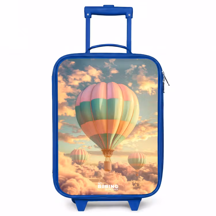 Pastel skyliner Kinderkoffer - Blauw klein -3d