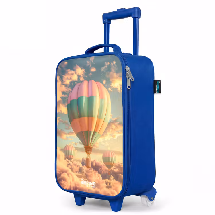 Pastel skyliner Kinderkoffer - Blauw klein -productfoto_schuin