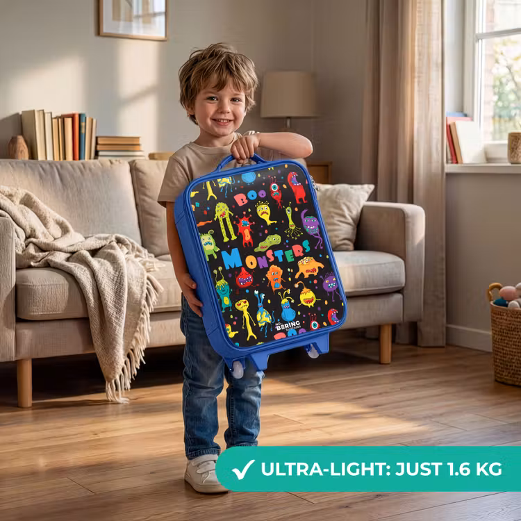 Patroon van monsters Kinderkoffer - Blauw klein -sfeer2_EN