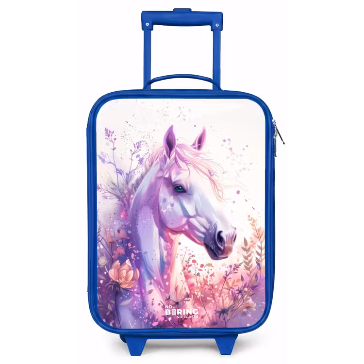 Parelachtige Pony Kinderkoffer - Blauw klein -zz3dotto