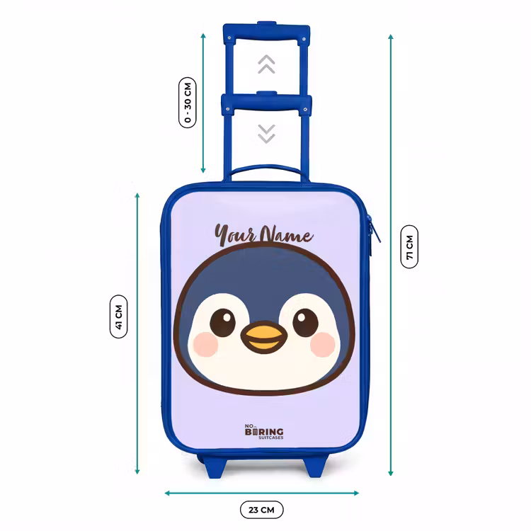 Pinguïn Kinderkoffer - Blauw klein -productfoto_formaten