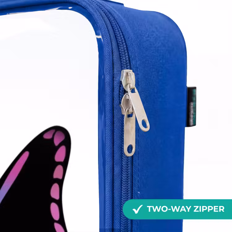 Petal papillon Kinderkoffer - Blauw klein -rits_EN