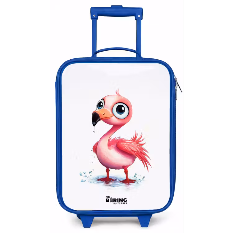 Roze flamingo in het water Kinderkoffer - Blauw klein -zz3dotto