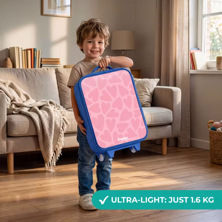 Roze hartjes patroon Kinderkoffer - Blauw klein -sfeer2_EN