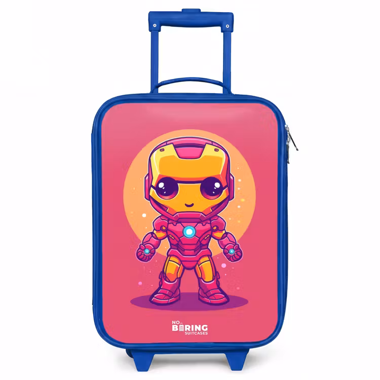 Roze ranger Kinderkoffer - Blauw klein -3d
