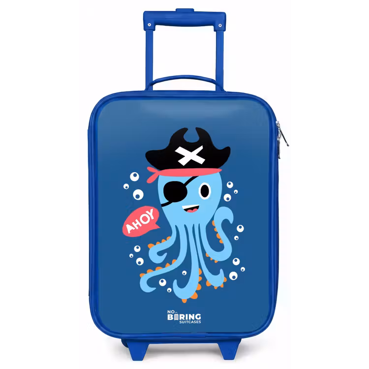 Piraten octopus met een hoed Kinderkoffer - Blauw klein -zz3dotto