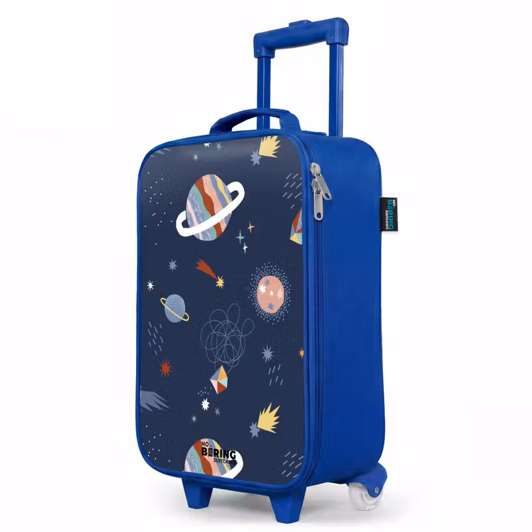 Planeten in de hemel Kinderkoffer - Blauw klein -productfoto_schuin
