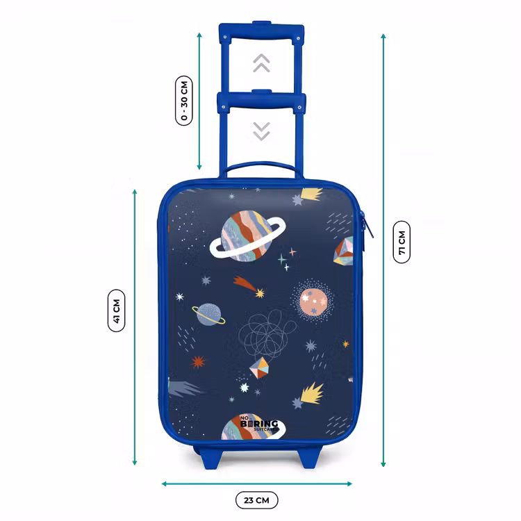 Planeten in de hemel Kinderkoffer - Blauw klein -productfoto_formaten