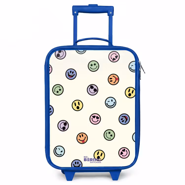 Speelse smiley-mix Kinderkoffer - Blauw klein -3d