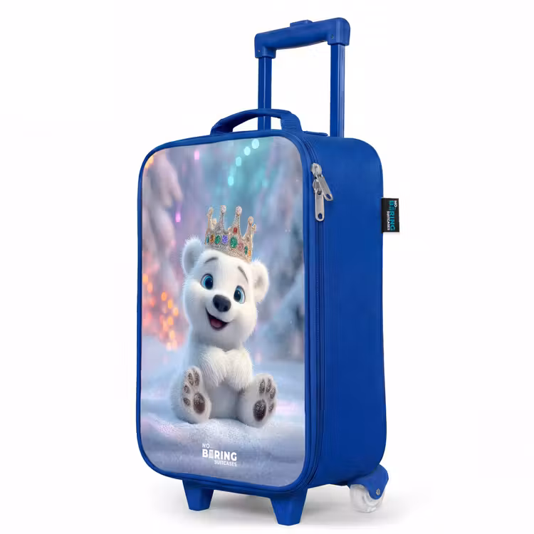 IJsbeer - Kroon - Winter Kinderkoffer - Blauw klein -productfoto_schuin