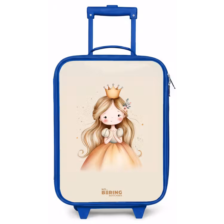 Prinses in gouden tinten Kinderkoffer - Blauw klein -zz3dotto