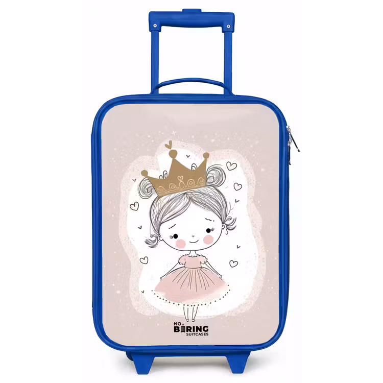 Prinses op gekleurde achtergrond met hartjes Kinderkoffer - Blauw klein -zz3dotto