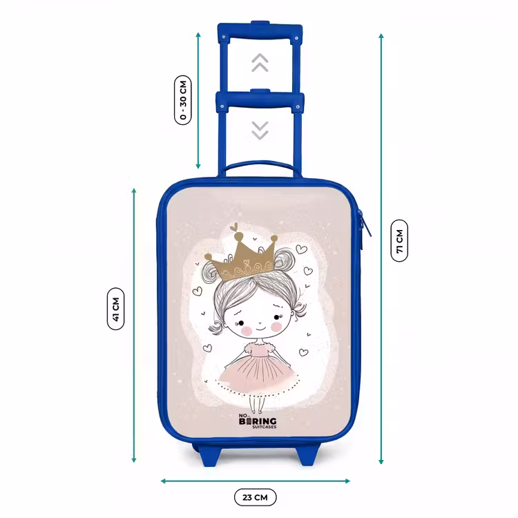 Prinses op gekleurde achtergrond met hartjes Kinderkoffer - Blauw klein -productfoto_formaten