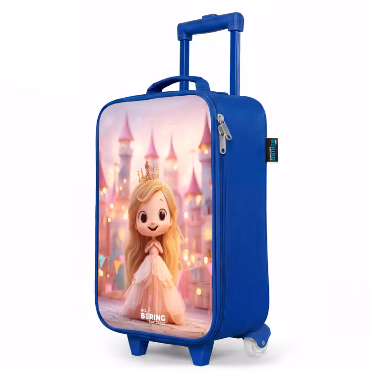 Prinses - Roze - Kasteel Kinderkoffer - Blauw klein -productfoto_schuin