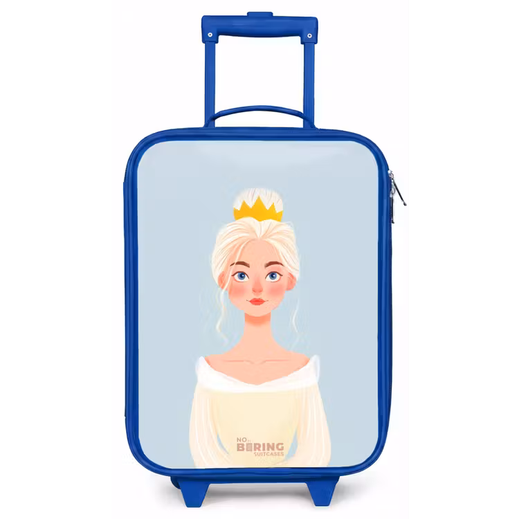 Prinses met een gouden kroon - Blauw Kinderkoffer - Blauw klein -zz3dotto