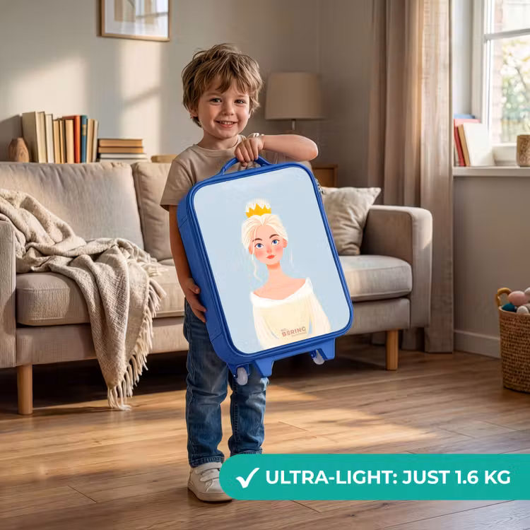 Prinses met een gouden kroon - Blauw Kinderkoffer - Blauw klein -sfeer2_EN