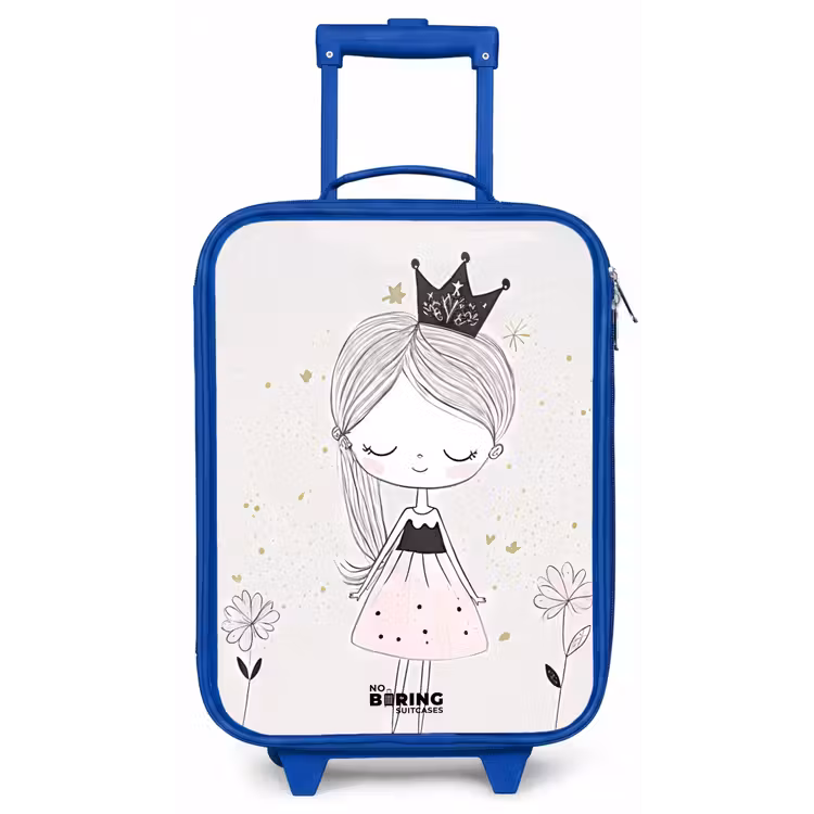 Prinses met zwart jurkje Kinderkoffer - Blauw klein -zz3dotto