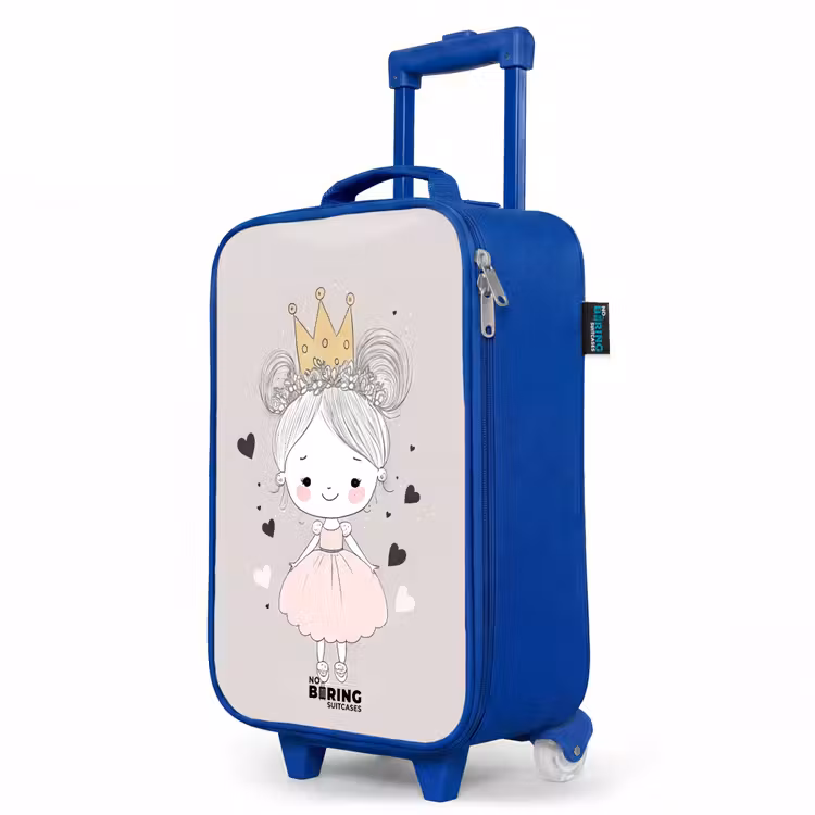 Prinses met knotjes Kinderkoffer - Blauw klein -productfoto_schuin