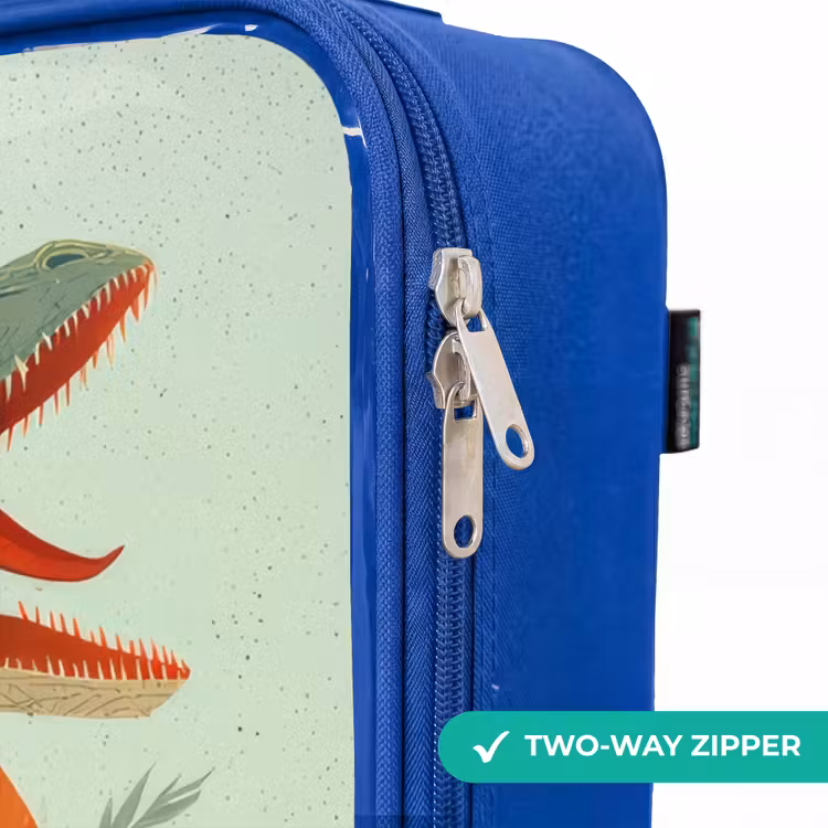 Sluipende jager met bladeren Kinderkoffer - Blauw klein -rits_EN