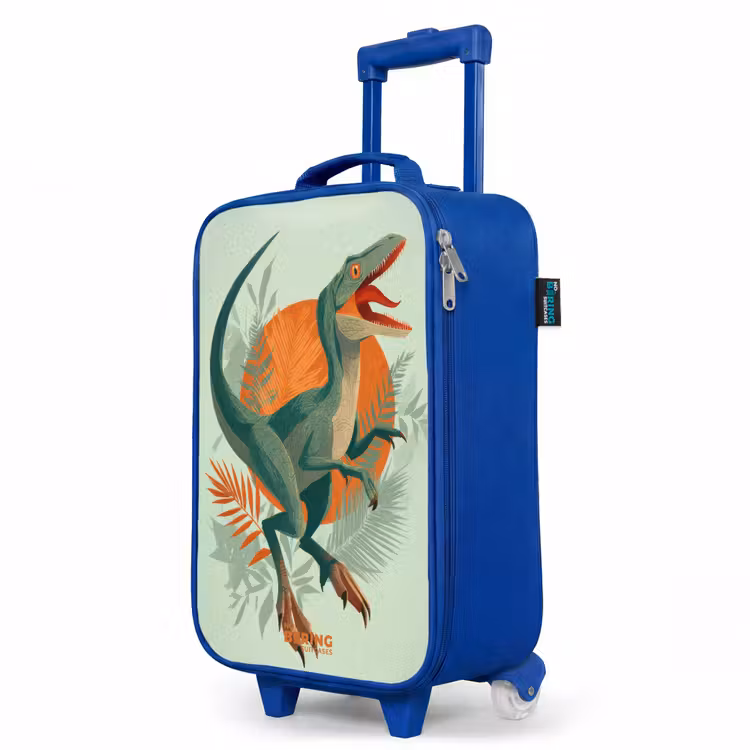 Sluipende jager met bladeren Kinderkoffer - Blauw klein -productfoto_schuin