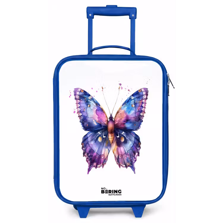 Paarse prachtvlinder Kinderkoffer - Blauw klein -zz3dotto