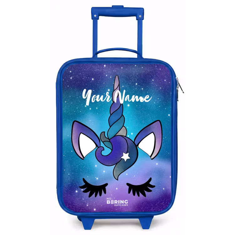 Paarse eenhoorn Kinderkoffer - Blauw klein -zz3dotto