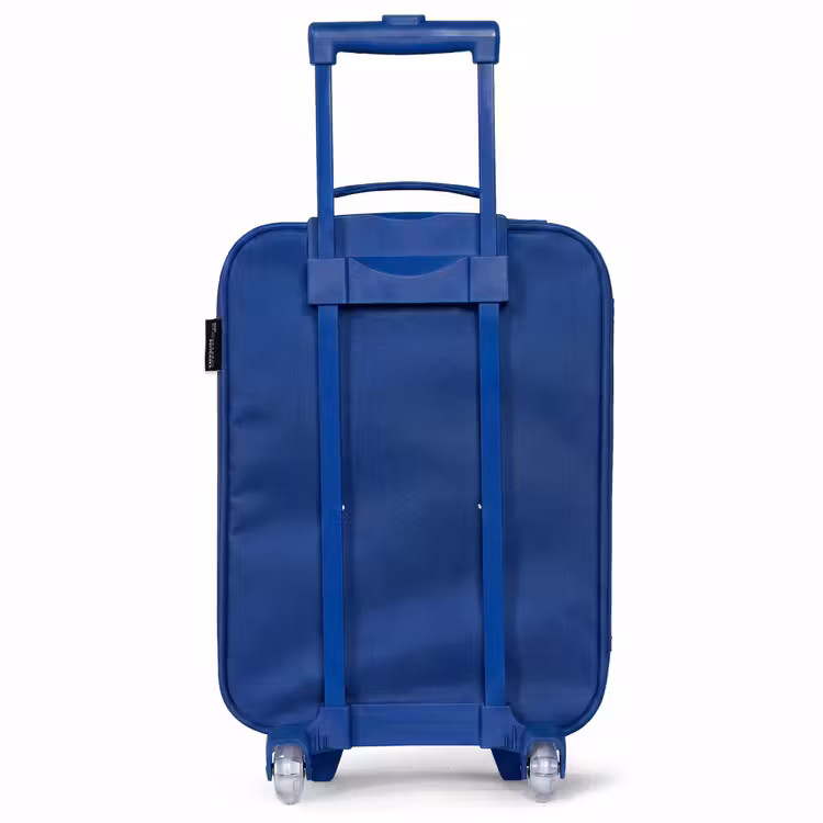 Qoute met controller in zwart wit Kinderkoffer - Blauw klein -achterkant