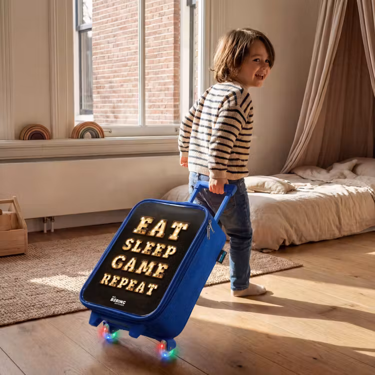 Qoute met licht Kinderkoffer - Blauw klein -sfeer1